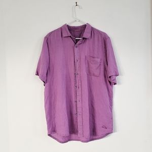 Tommy Bahama Purple Linen Button Down Shirt